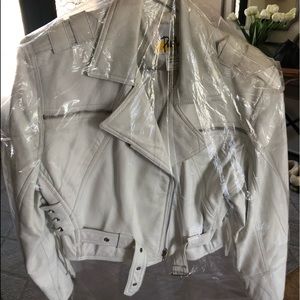 Philip Noel White Leather Jacket